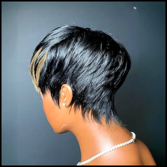 Short Pixie Cut Wig Human Hair Glueless Machine Made Wear and Go main image 5